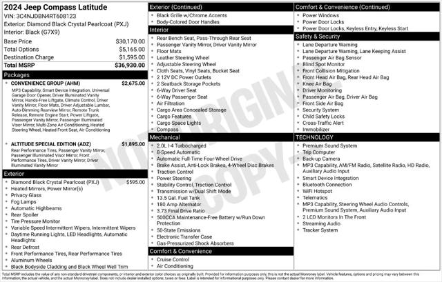 2024 Jeep Compass Latitude 4x4 2024 Jeep Compass Latitude 4x4