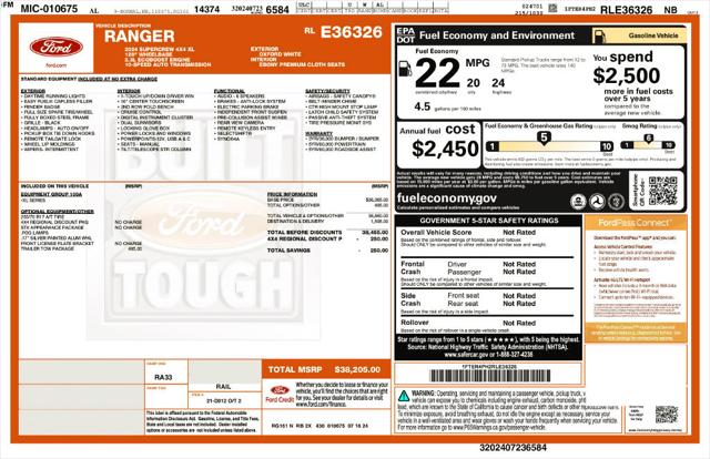 Used 2024 Ford Ranger XL For Sale in Muscle Shoals, AL
