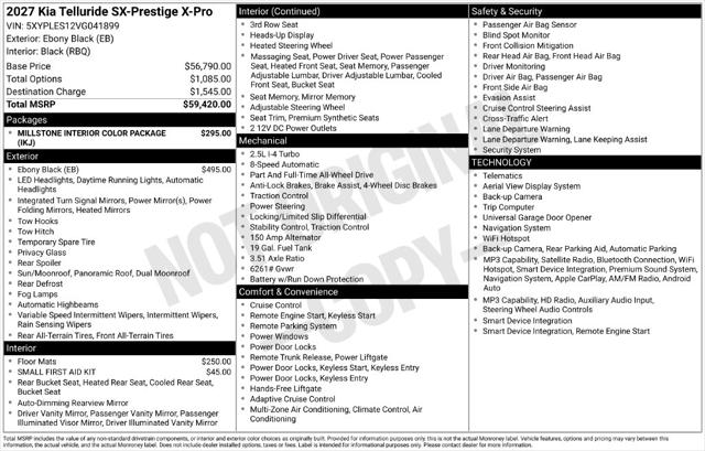 Used 2027 Kia Telluride X-Pro SX-Prestige For Sale in Muscle Shoals, AL