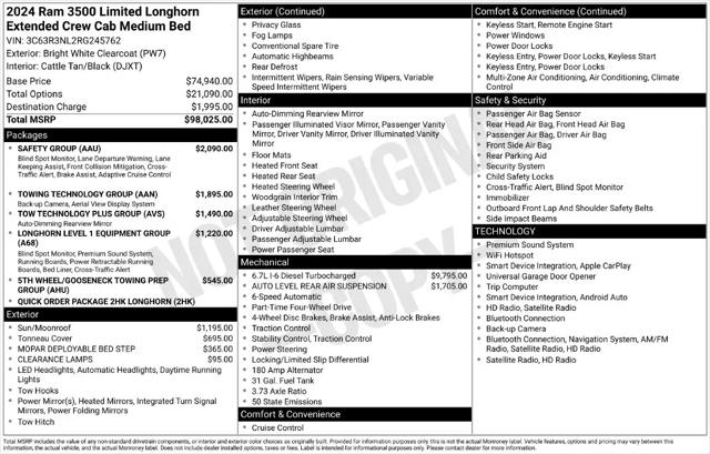 2024 Ram 3500 Limited Longhorn Mega Cab 4x4 64 Box