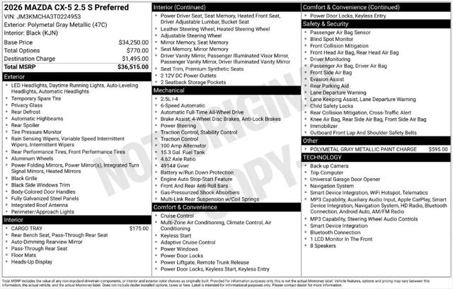 2026 Mazda CX-5 2.5 S Preferred
