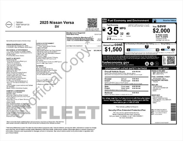2025 Nissan Versa 1.6 SV
