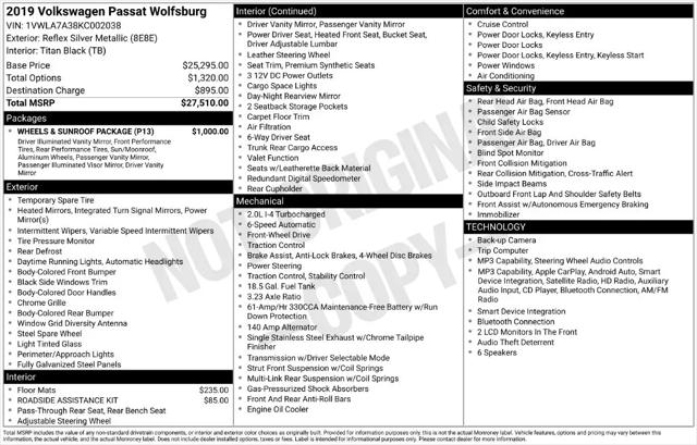 2019 Volkswagen Passat 2.0T Wolfsburg Edition for sale in Clinton Township, MI