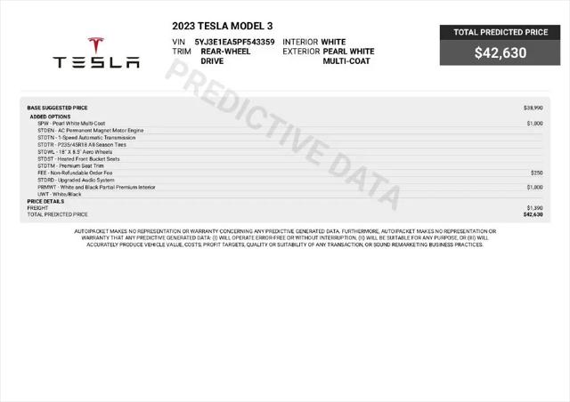 2023 Tesla Model 3 Rear-Wheel Drive