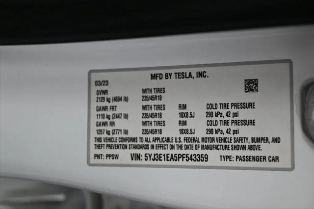 2023 Tesla Model 3 Rear-Wheel Drive