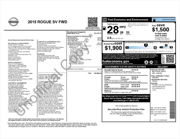 2015 Nissan Rogue SV 2015 Nissan Rogue SV
