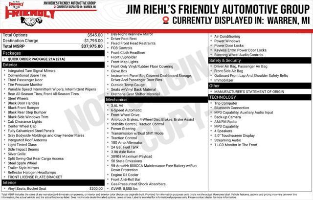 2021 Ram ProMaster Cargo Van Low Roof 136 WB for sale in Warren, MI