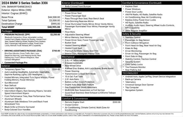Used 2024 BMW 330i 330i For Sale in Muscle Shoals, AL