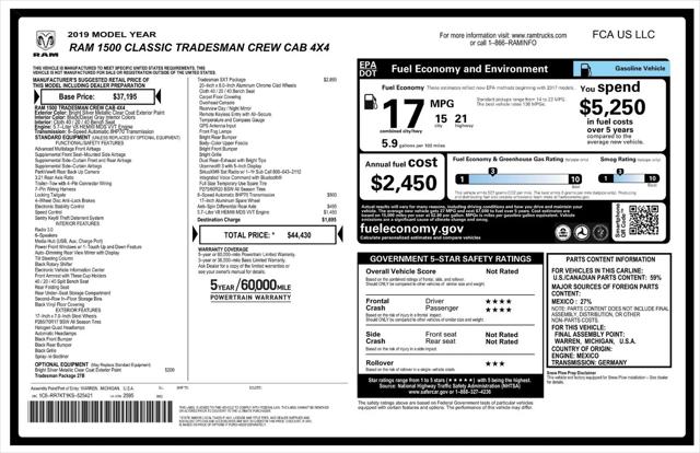 2019 Ram 1500 Classic Tradesman Crew Cab 4x4 57 Box