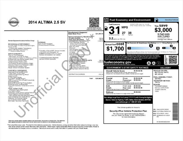 2014 Nissan Altima 2.5 SV 2014 Nissan Altima 2.5 SV