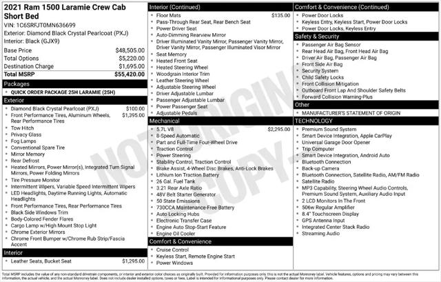 2021 Ram 1500 Laramie Crew Cab 4x4 57 Box