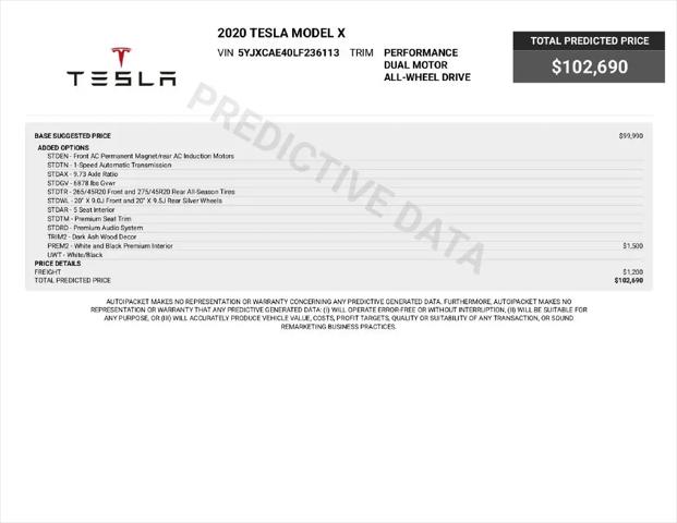 2020 Tesla Model X Performance Dual Motor All-Wheel Drive