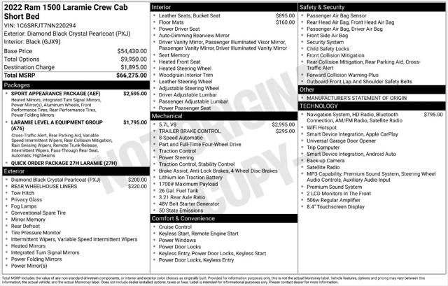 2022 Ram 1500 Laramie Crew Cab 4x4 57 Box