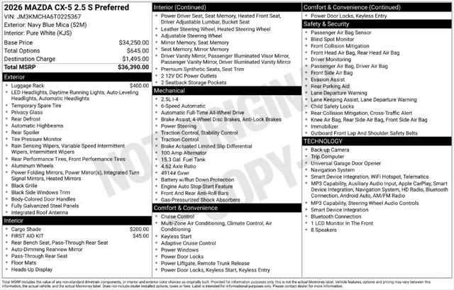 2026 Mazda CX-5 2.5 S Preferred