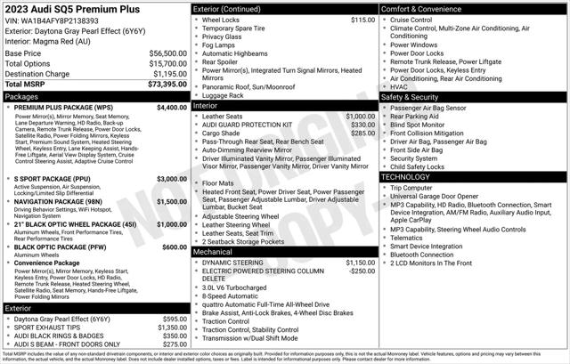 2023 Audi SQ5 Premium Plus TFSI quattro Tiptronic for sale in Schaumburg, IL