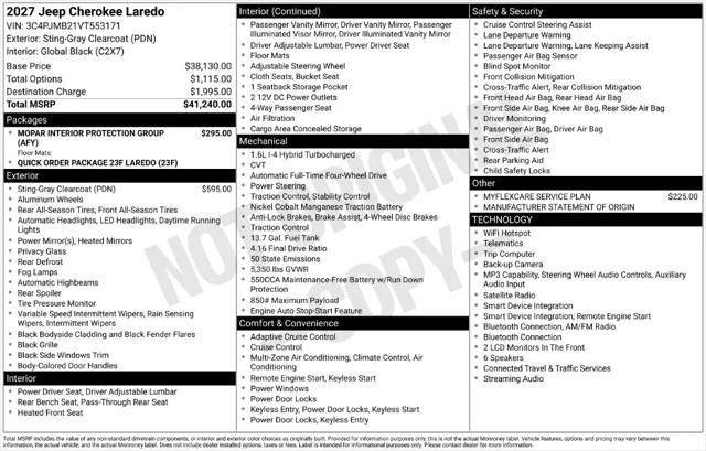 2027 Jeep Cherokee Laredo
