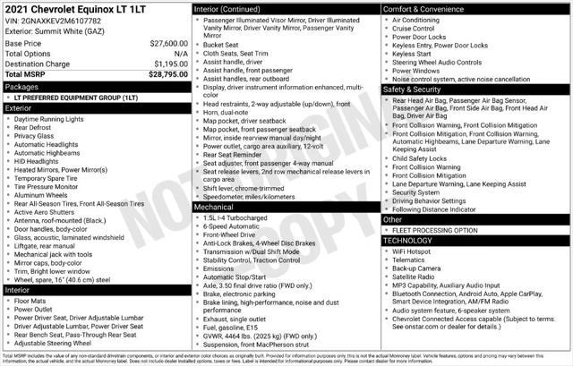 2021 Chevrolet Equinox FWD LT 2021 Chevrolet Equinox FWD LT