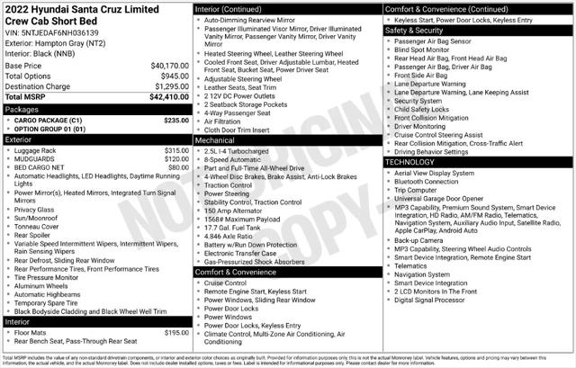 2022 Hyundai Santa Cruz Limited 2022 Hyundai Santa Cruz Limited