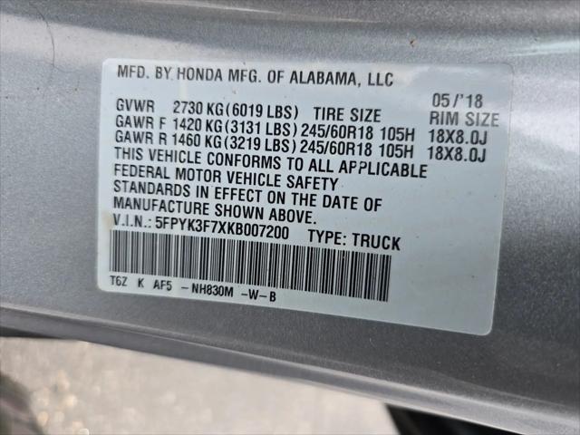 2019 Honda Ridgeline RTL-E