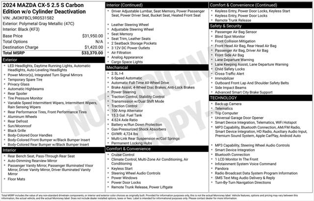 2024 Mazda CX-5 2.5 S Carbon Edition