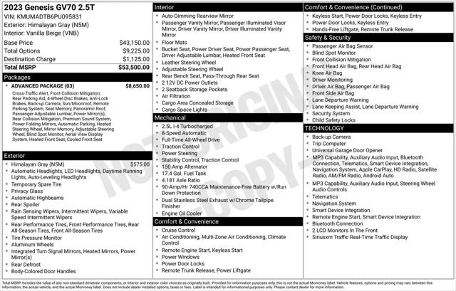 2023 Genesis GV70 2.5T AWD for sale in Schaumburg, IL