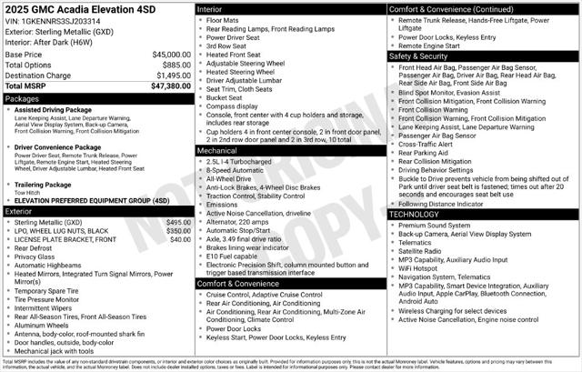 2025 GMC Acadia AWD Elevation