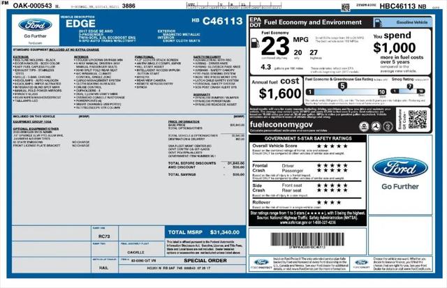 2017 Ford Edge SE for sale in Gurnee, IL