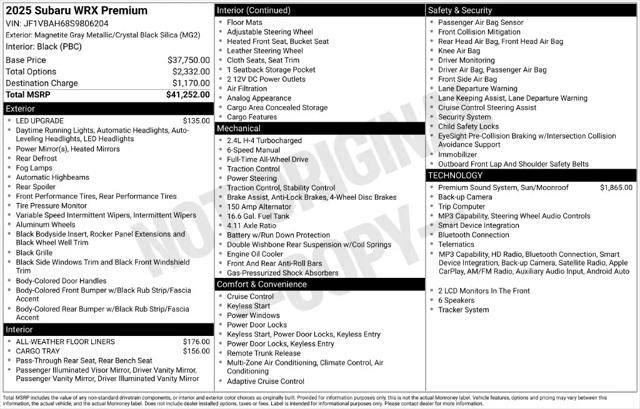 2025 Subaru WRX Premium for sale in Colorado Springs, CO