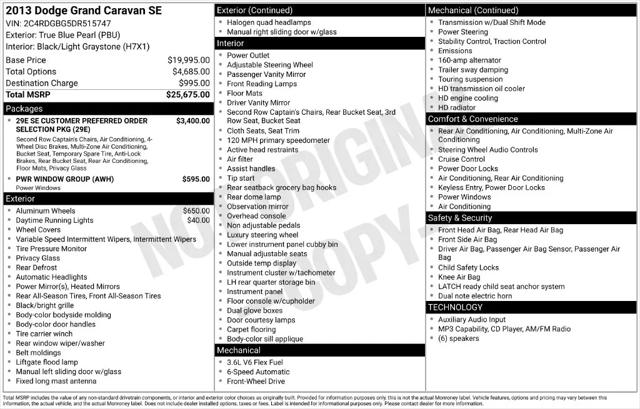 2013 Dodge Grand Caravan SE
