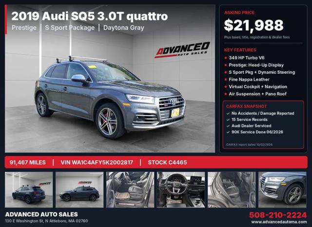 2019 Audi SQ5 3.0T Premium for sale in North Attleboro, MA