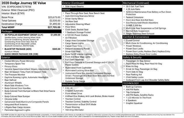 2020 Dodge Journey SE Value