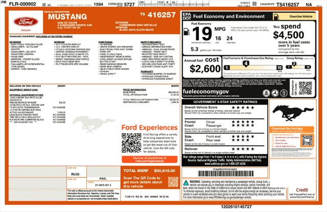 New 2026 Ford Mustang GT Fastback For Sale in Muscle Shoals, AL