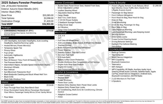 2025 Subaru Forester Premium 2025 Subaru Forester Premium