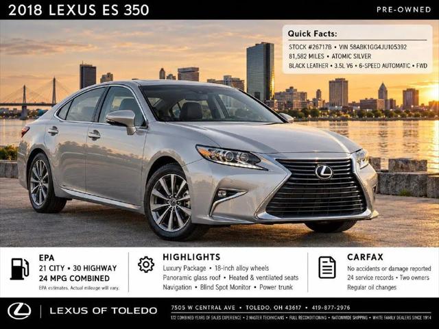 2018 Lexus ES 350 Base for sale in Toledo, OH