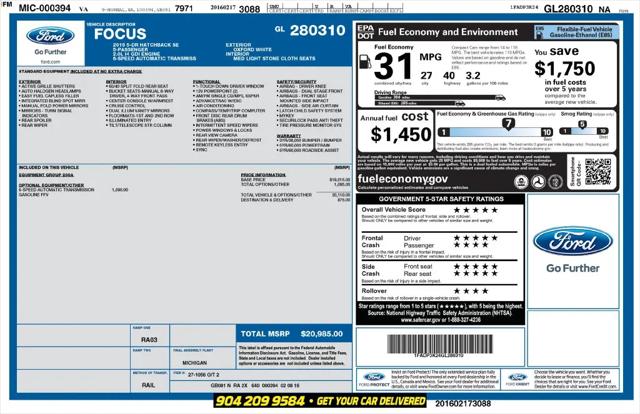 2016 Ford Focus SE