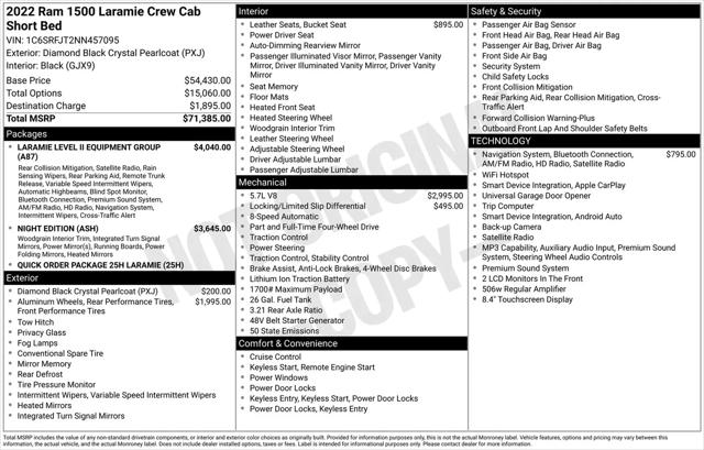 2022 Ram 1500 Laramie Crew Cab 4x4 57 Box for sale in Jacksonville, FL