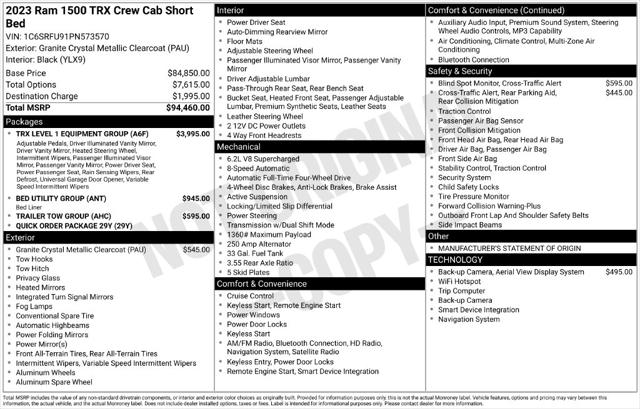2023 Ram 1500 TRX Crew Cab 4x4 57 Box