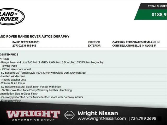 2024 Land Rover Range Rover P530 Autobiography for sale in Wexford, PA