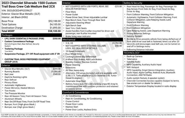 2023 Chevrolet Silverado 1500 4WD Crew Cab Standard Bed Custom Trail Boss for sale in Clinton Township, MI