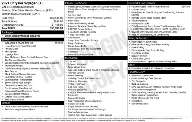 2021 Chrysler Voyager LXI
