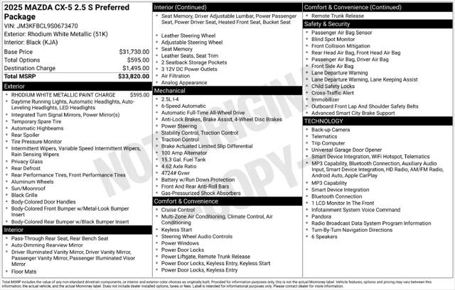 2025 Mazda CX-5 2.5 S Preferred