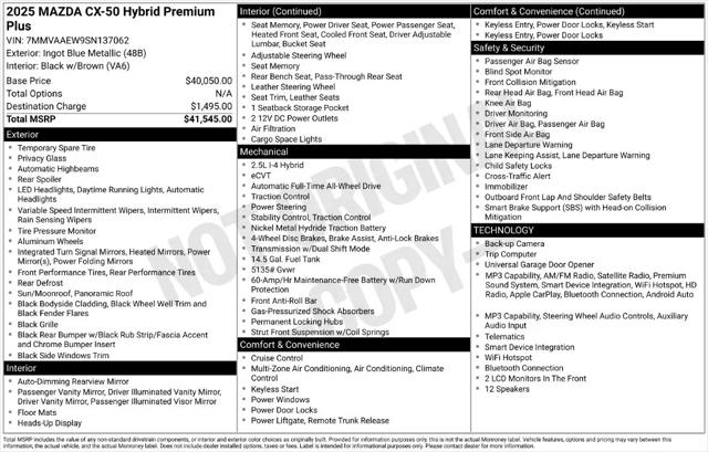 2025 Mazda CX-50 Hybrid Premium Plus Package for sale in Colorado Springs, CO