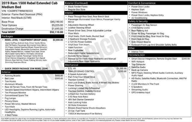 2019 Ram 1500 Rebel Quad Cab 4x4 64 Box