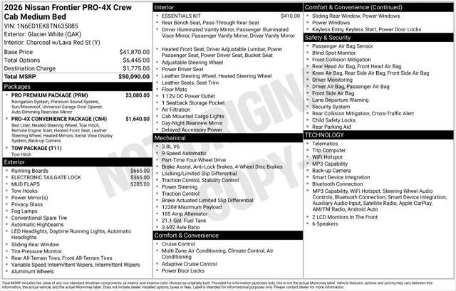 2026 Nissan Frontier Crew Cab PRO-4X 4x4