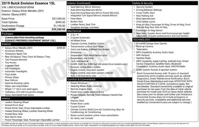 2019 Buick Envision AWD Essence