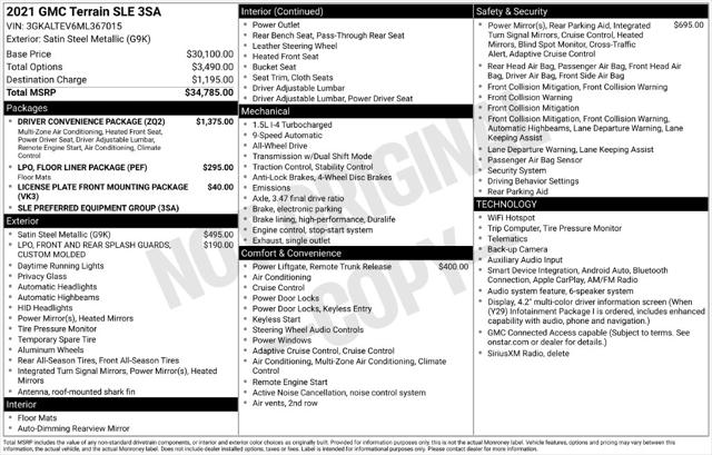 2021 GMC Terrain AWD SLE
