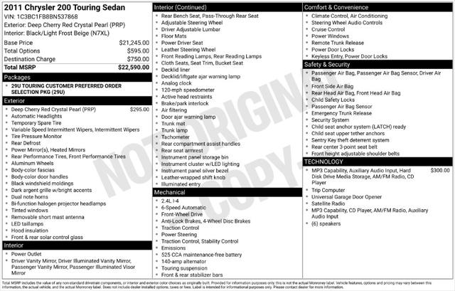 2011 Chrysler 200 Touring