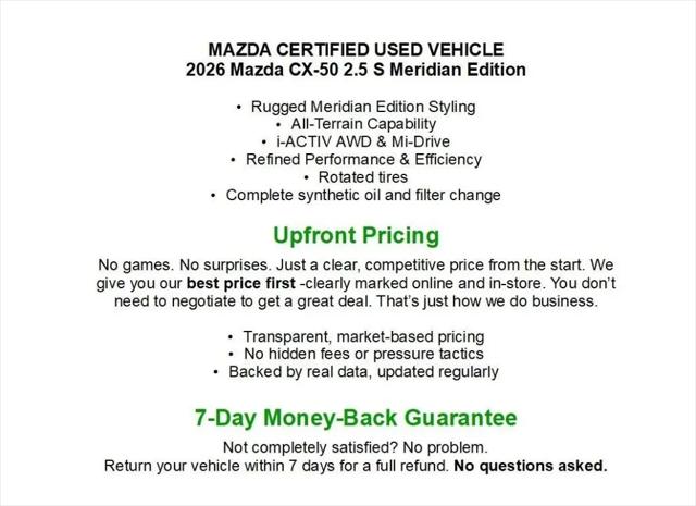 2026 Mazda CX-50 2.5 S Meridian Edition for sale in Green Bay, WI