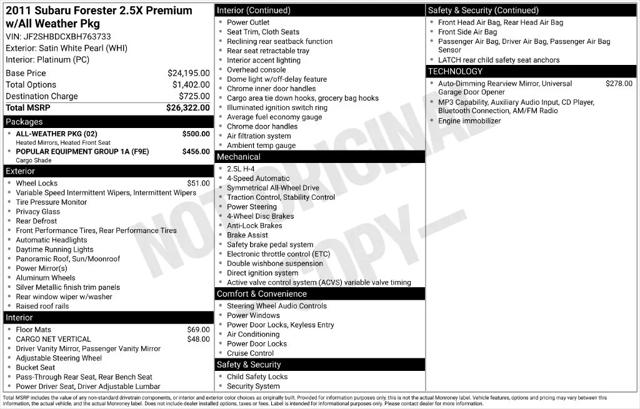 2011 Subaru Forester 2.5X Premium for sale near Norwalk, OH