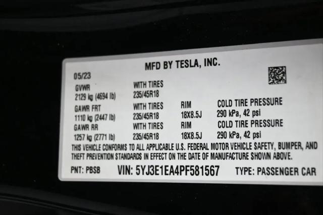 2023 Tesla Model 3 Rear-Wheel Drive
